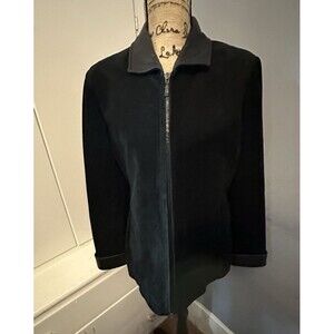 Women's Reed Leather Jacket Medium Black Moto Retro Rock Grunge Biker